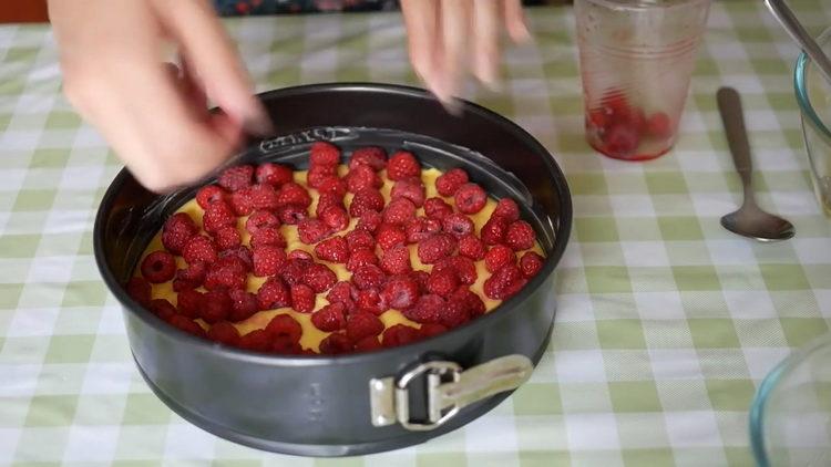 put the berries on the dough