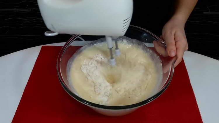 pour flour into a bowl