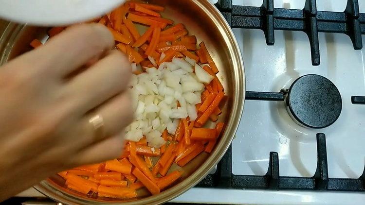 fry onions and carrots