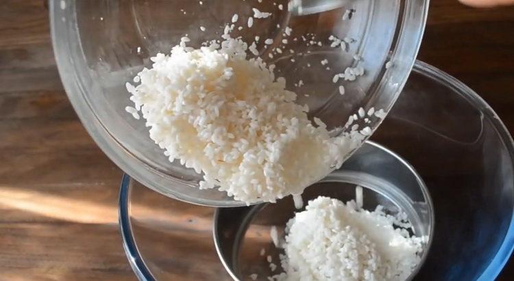 drain water from rice