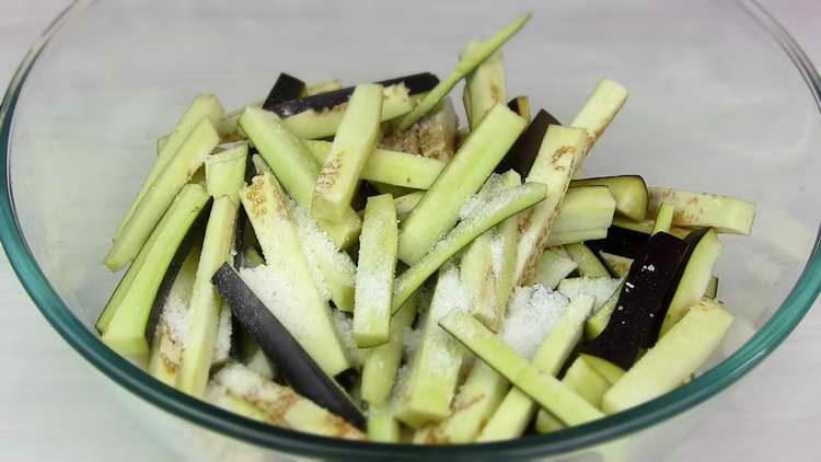 sprinkle eggplant with salt