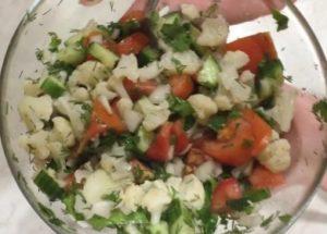 cooking tender cauliflower salad