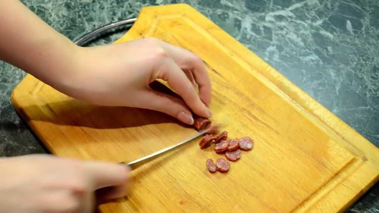 cut sausages