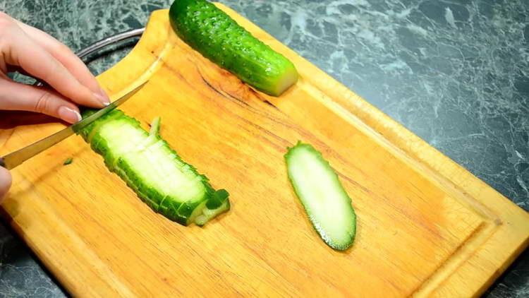 chop the cucumbers