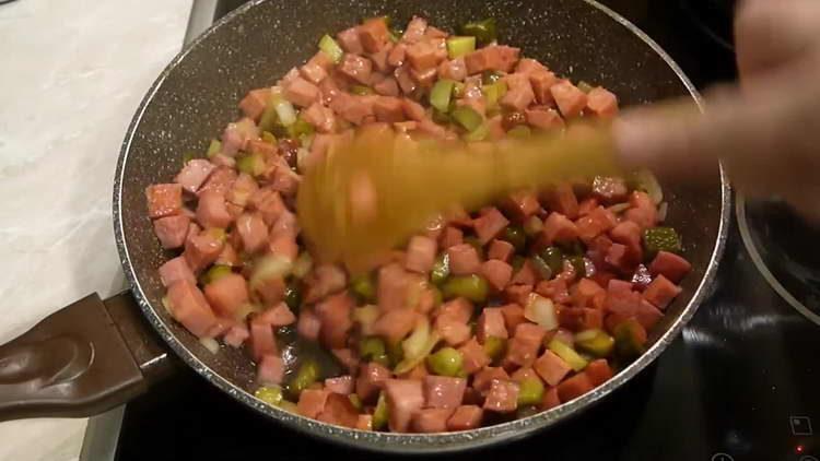 add sausage to the pan