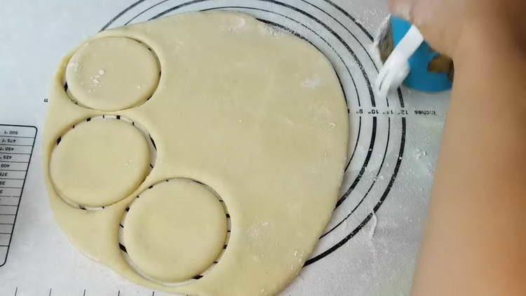 cut out dough circles
