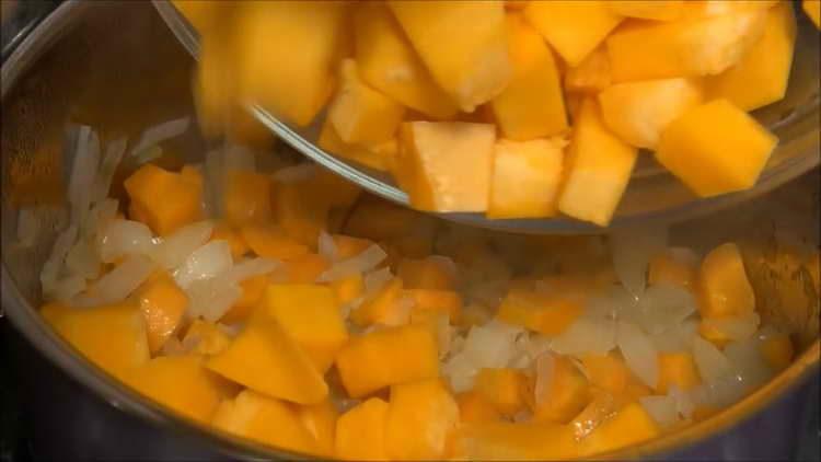 add pumpkin to the pan