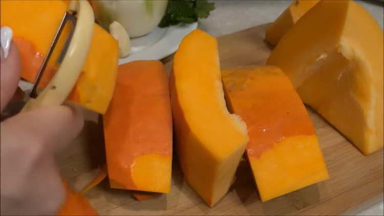 remove kozhuru from pumpkin