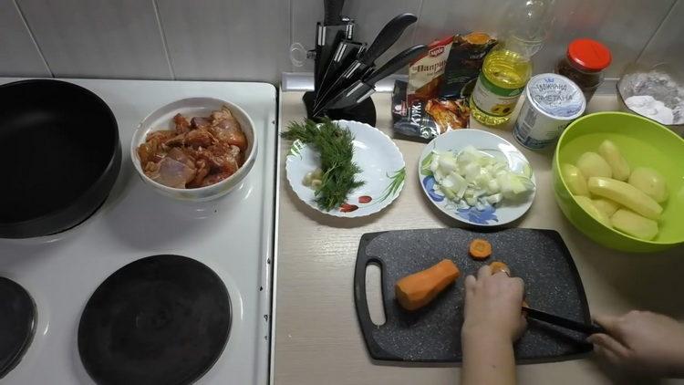 chop carrots