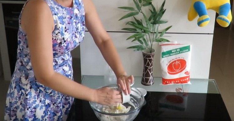 Put melted butter into the dough.