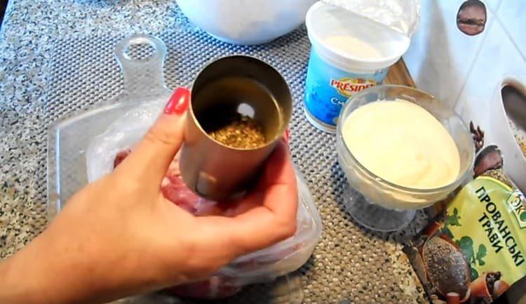 Add salt and spices.