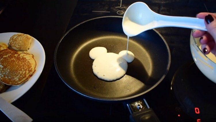 We fry pancakes of different shapes.