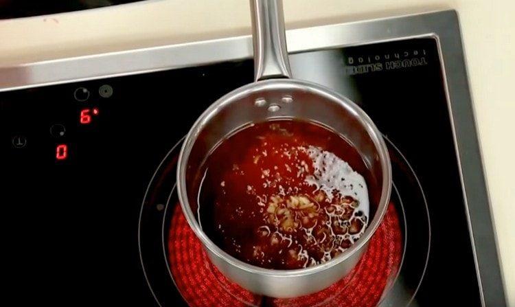 Finely chop the ginger root and add to the marinade.