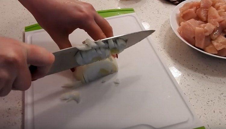 Finely chop the onion