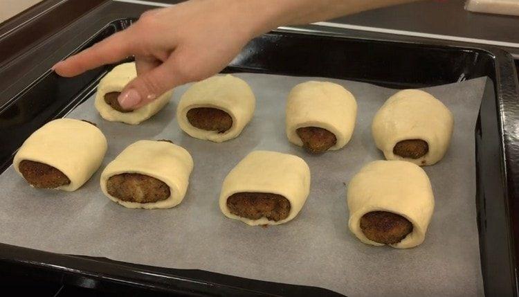 put the blanks on a baking sheet covered with parchment.