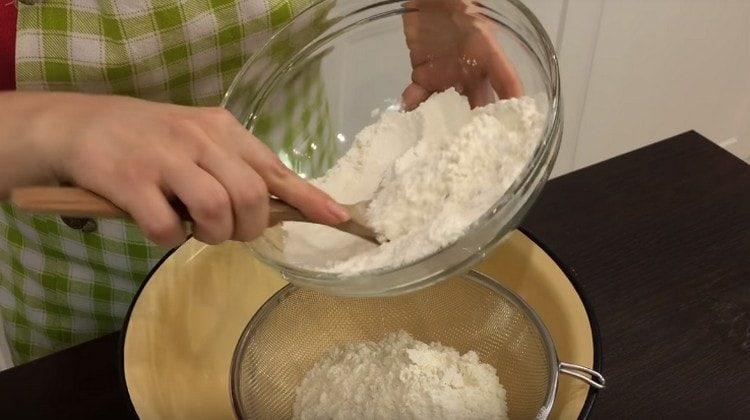 Sift the flour.