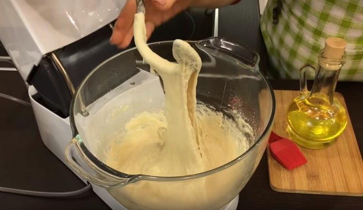 The dough turns out pretty liquid.