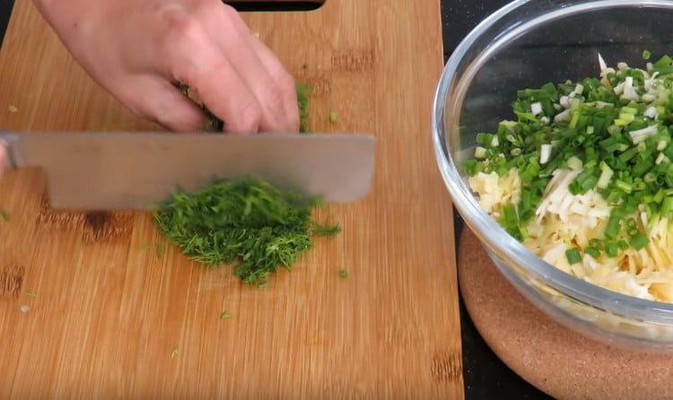 Finely chopped fresh dill.