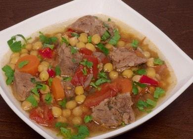 Fragrant and healthy chickpeas  with vegetables in a slow cooker