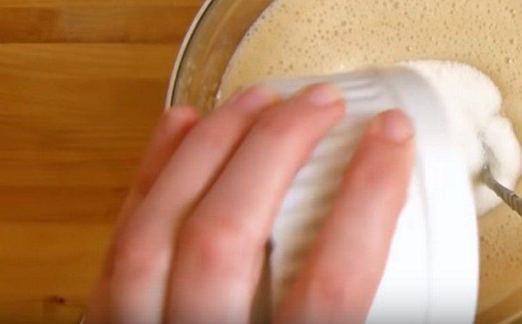 Add sugar and mix everything.