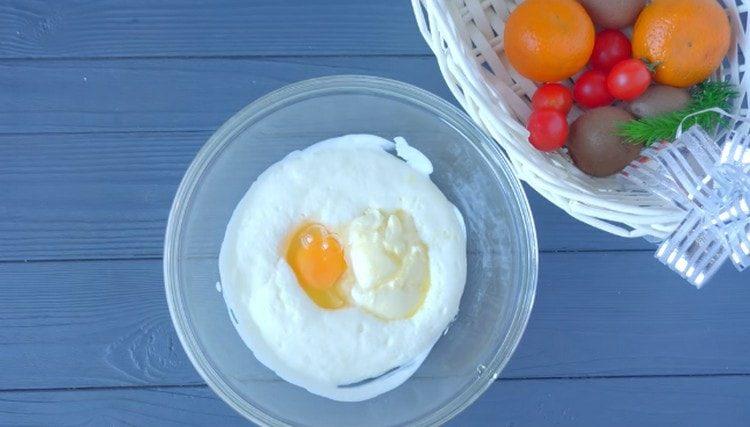 Add butter, salt and egg.