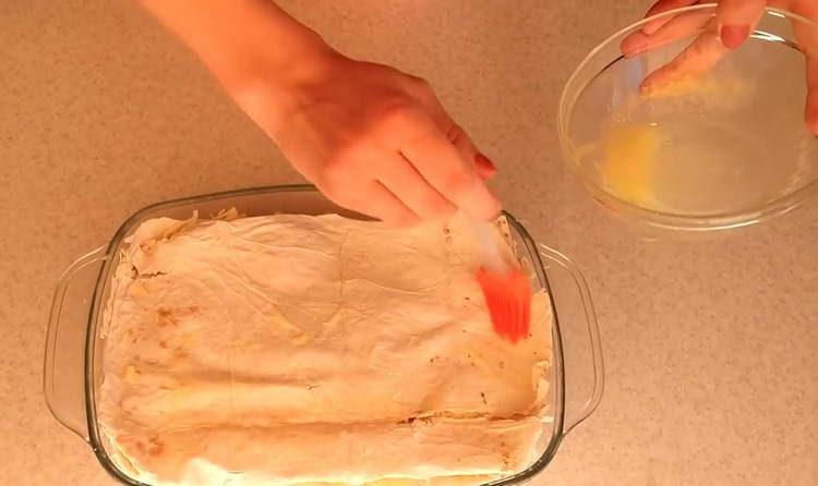 grease up pita bread with oil