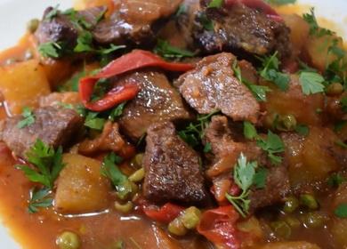 Meat with vegetables - fast,  tasty and very simple