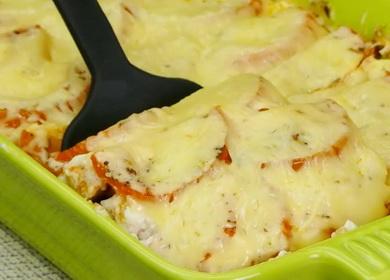 Еж Tender chicken breast with vegetables in the oven