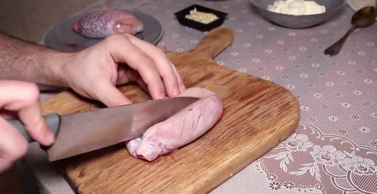 cut the eggs in half