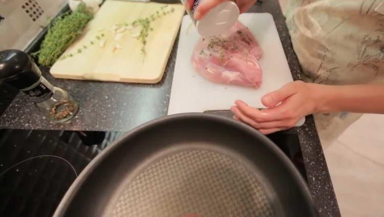 salt and pepper the turkey