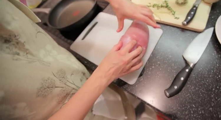 twist the breast into a roll