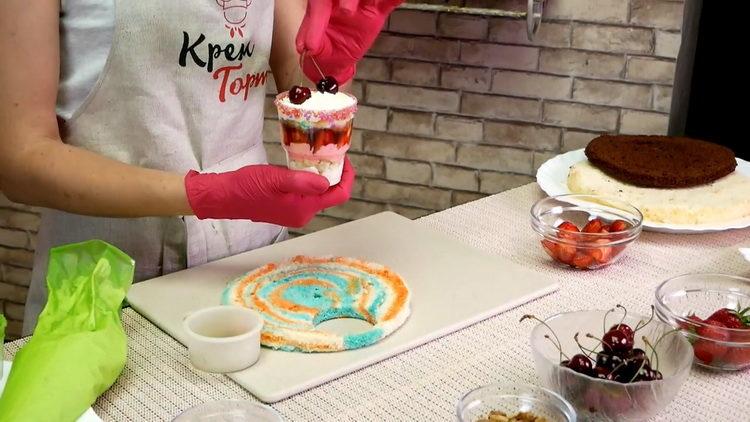 decorate dessert with cherry