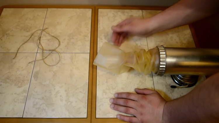 wet the casing for sausages