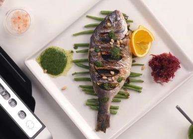 Grilled dorado  with pesto