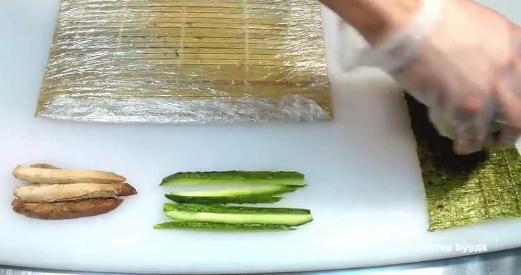 lay out a sheet of nori