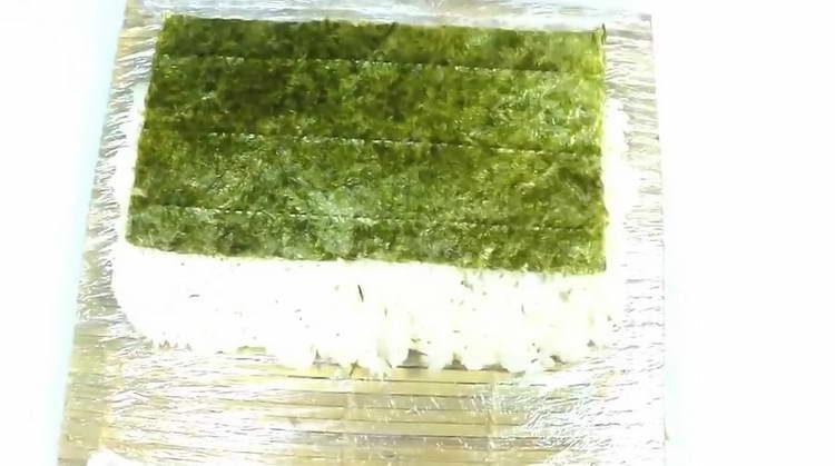 turn the sheet of nori