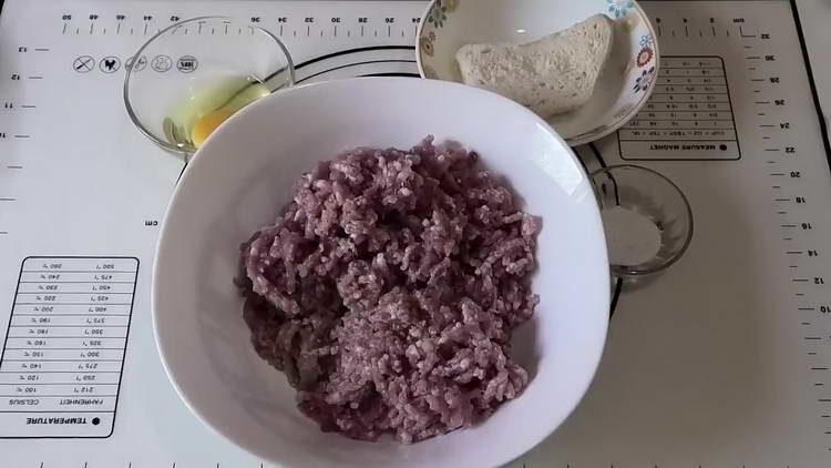 we pass meat, onions and garlic through a meat grinder