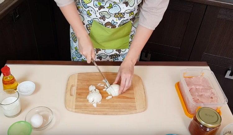 finely chopped onion and garlic.