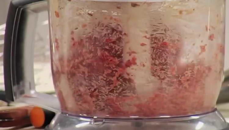 pass the meat through a blender