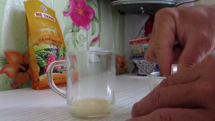 pour coffee into the filter