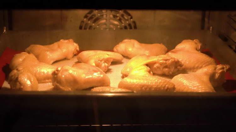 put the wings in the oven