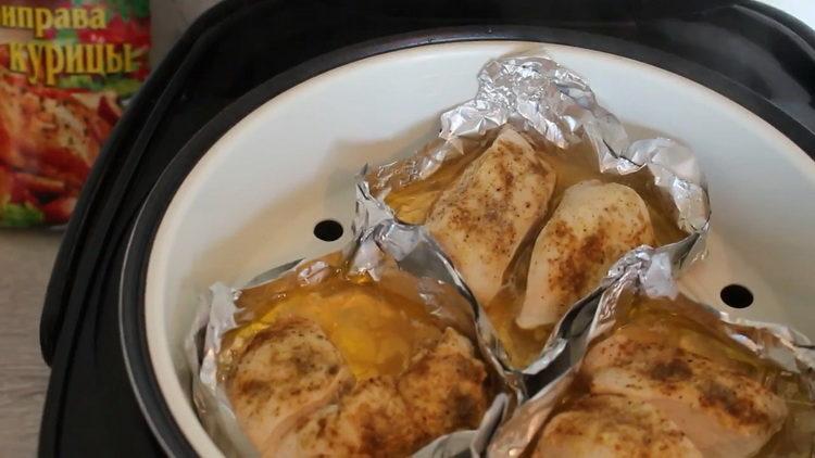 Delicious steamed chicken in its own juice