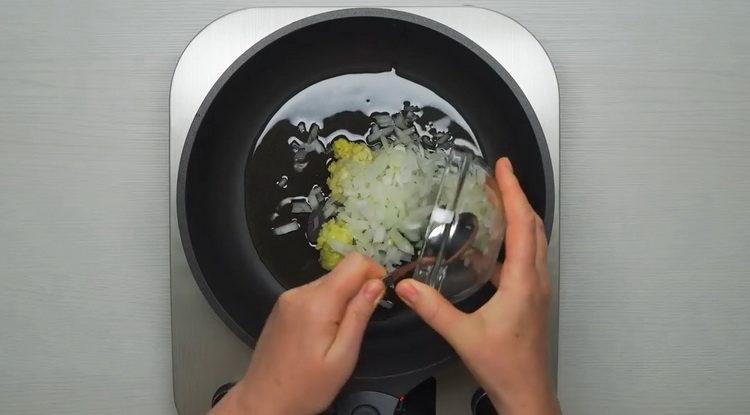 fry onions and ginger