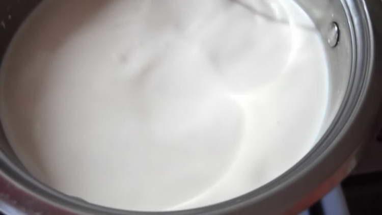 heat cream with sugar