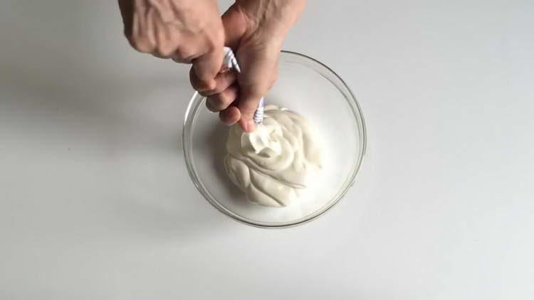 pour sour cream in a bowl
