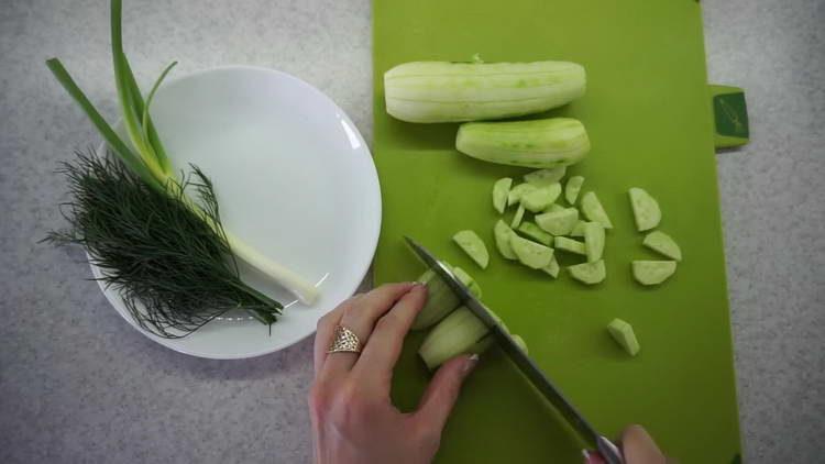 cut cucumbers into slices