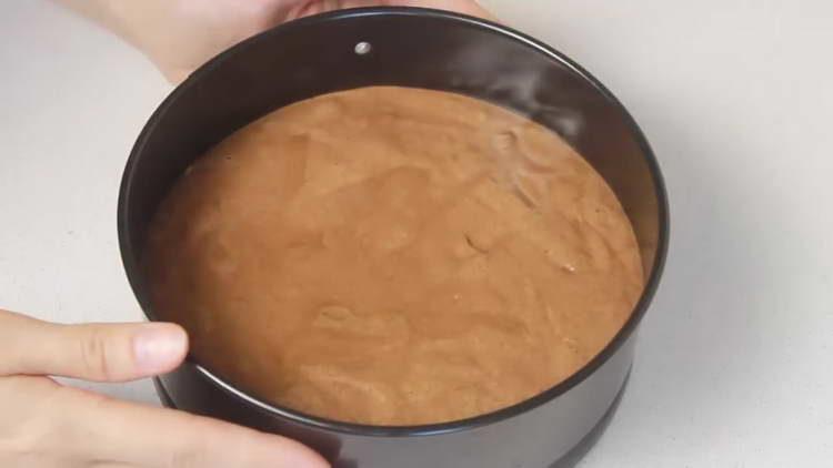 pour the dough into the mold