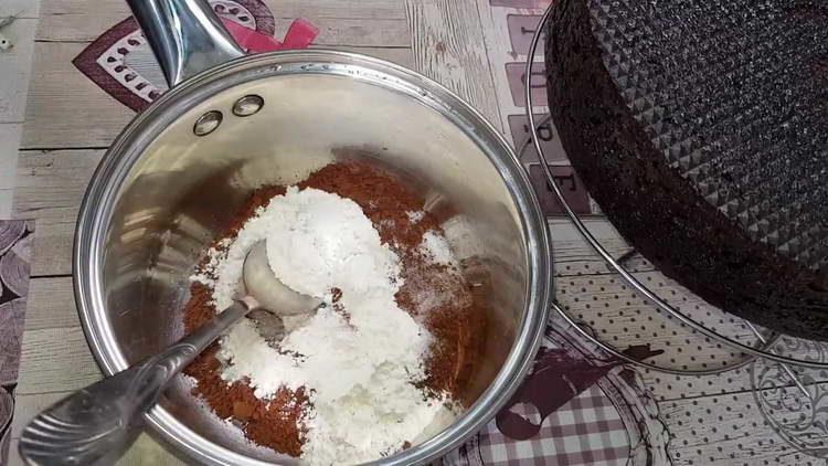 mix flour and cocoa separately