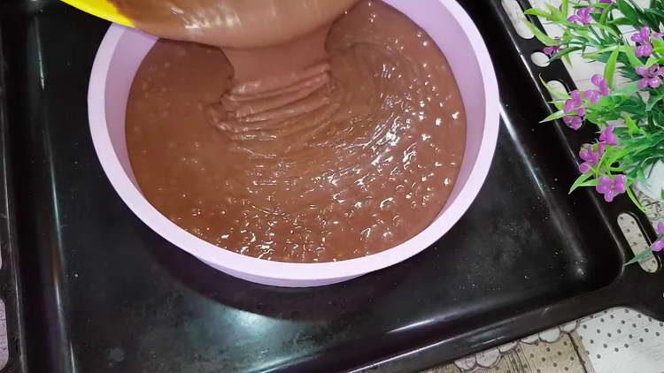 pour the dough into a baking dish