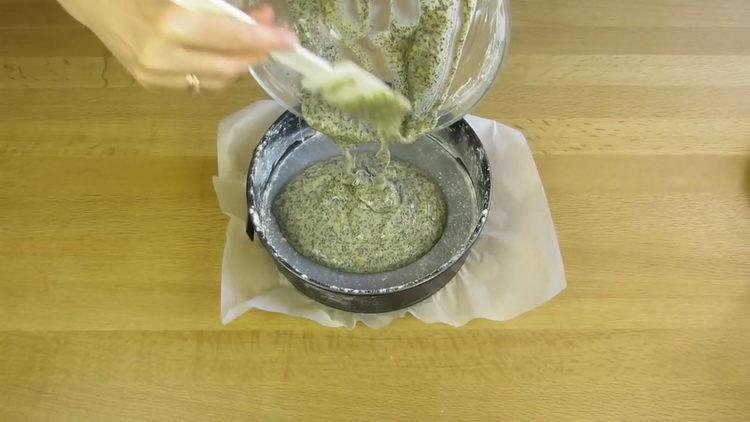 put the dough in the mold